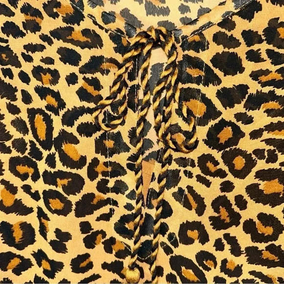 Time and Tru Dress Womens Plus Size XXL 20 Leopard Print Long Sleeve Peasant NEW - Picture 8 of 14